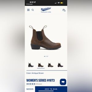 Blundstone Women's Antique Brown Ankle Boots